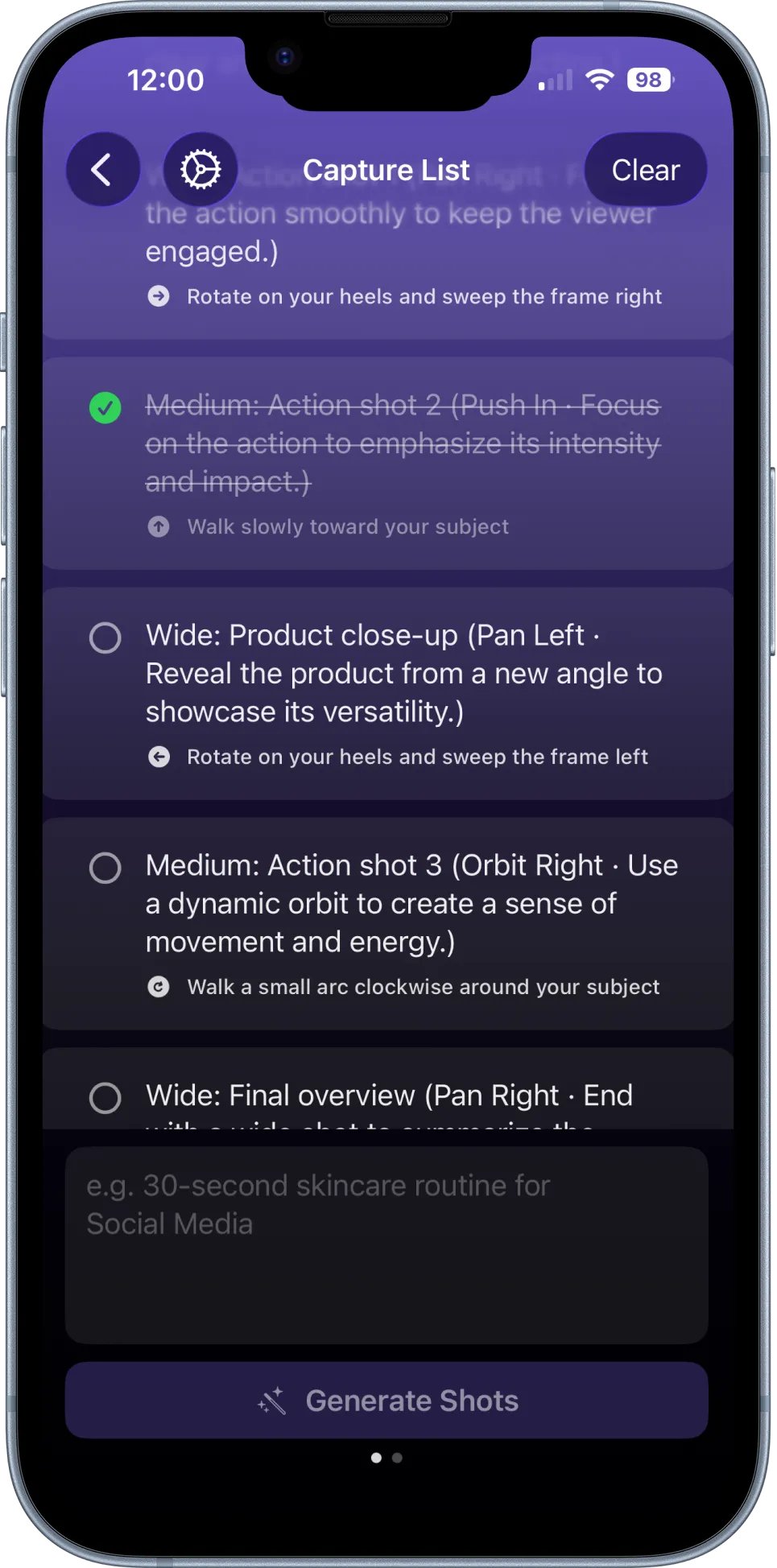 AI-generated capture list